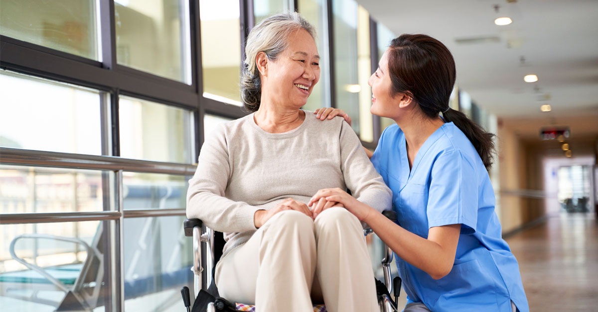 Warm companionship support for an elderly client